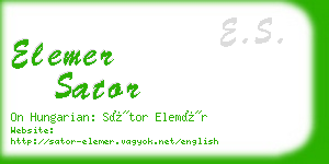 elemer sator business card